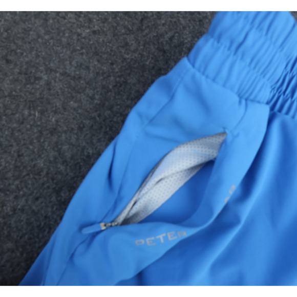 Peter Millar Meridian Running Shorts Splash Blue 3 Pockets Lined Size XL Gymcore - Picture 3 of 11